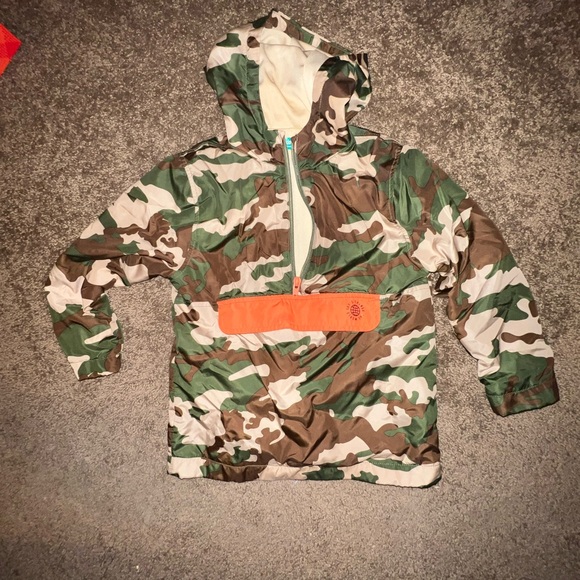 Other - Kids Camouflage Hooded Jacket with Orange Accent